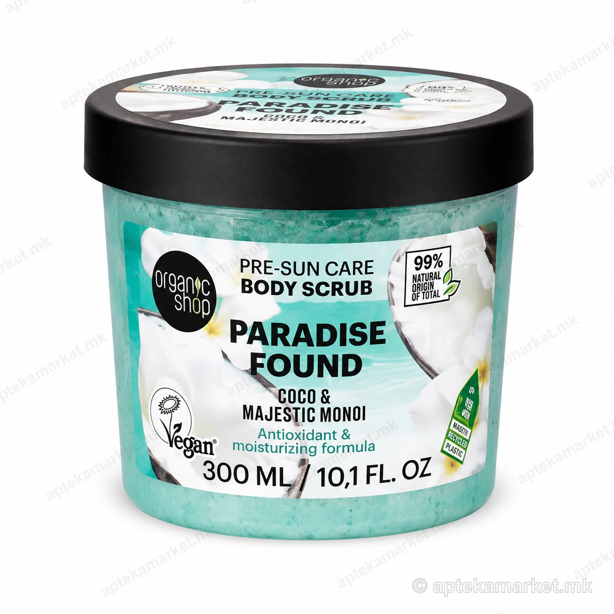 Organic Shop Pre-Sun Care Body Scrub Paradise Found пилинг за тело пакување